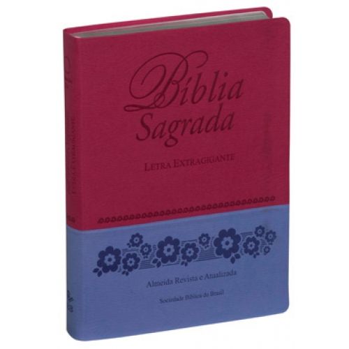 Bíblia Sagrada Letra Extra Gigante - ARA - SBB - Rosa/Roxo